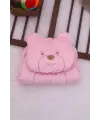 Ayıcık Nakışlı Yastıklı Welsoft Bebek Alt Açma Seti - Pembe