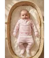 Flora Mini Lady %100 Pamuklu Puantiyeli Pembe Yenidoğan Hastane Çıkışı - 5 Parça Bebek Takımı