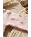 Flora Mini Lady %100 Pamuklu Puantiyeli Pembe Yenidoğan Hastane Çıkışı - 5 Parça Bebek Takımı