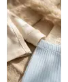 Nova Pamuklu 3’lü Bebek Takımı - 0-3 Ay Mavi Fitilli Legging, Uzay Temalı Kruvaze Üst Alt ve Bere Seti