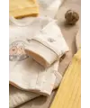 Nova Pamuklu 3’lü Bebek Takımı - 0-3 Ay Sarı Fitilli Legging, Uzay Temalı Kruvaze Üst Alt ve Bere Seti