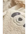 Sevimli Gülen Panda Figürlü Bamboo Bebek Bornoz Seti 0-2 Yaş Kutulu