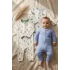 3lü Paket Pamuklu Fitilli Bebek Tulum Seti - Havuç ve Traktör Desenli Fermuarlı Tulum Seti