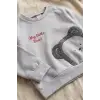 Ayıcık Nakışlı % 100 Pamuk 2li Erkek Bebek Takım