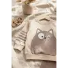 Kedi Desenli Pamuklu 2li Erkek Bebek Takım