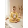 Taçlı Fil Desenli % 100 Pamuk Kız Çocuk Pijama Takımı