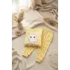 Taçlı Fil Desenli % 100 Pamuk Kız Çocuk Pijama Takımı
