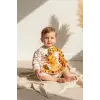 Zürafa Desenli Sıvı Geçirmez Uzun Kollu Unisex Bebek Mama ve Aktivite Önlüğü 6-24 Ay