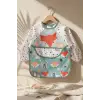 Foxie Dream Su Geçirmez Uzun Kollu Bebek Mama Önlüğü 6-24 Ay - BLW Uyumlu, Kırıntı Cepli, Tilki ve Gökkuşağı Desenli Aktivite Önlüğü