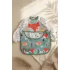 Foxie Dream Su Geçirmez Uzun Kollu Bebek Mama Önlüğü 6-24 Ay - BLW Uyumlu, Kırıntı Cepli, Tilki ve Gökkuşağı Desenli Aktivite Önlüğü