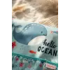 Marino Ocean Leke Tutmaz Sıvı Geçirmez Uzun Kollu Bebek Mama Önlüğü - Mavi Balina Desenli BLW ve Faaliyet Önlüğü 6-24 Ay