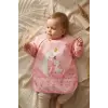 Swan Dream Toz Pembe Sıvı Geçirmez Kollu Bebek Mama Önlüğü - BLW Uyumlu Leke Tutmaz Ek Gıda Önlüğü 6-24 Ay