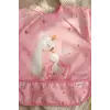 Swan Dream Toz Pembe Sıvı Geçirmez Kollu Bebek Mama Önlüğü - BLW Uyumlu Leke Tutmaz Ek Gıda Önlüğü 6-24 Ay