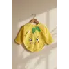 Sıvı Geçirmez Uzun Kollu Bebek Mama Önlüğü - Sevimli Limon Figürlü, BLW Uyumlu Leke Tutmaz Aktivite Önlüğü 6-24 Ay