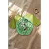 BerryJoy Unisex Yeşil Üzüm Karakterli Su Geçirmez Uzun Kollu Bebek BLW Mama Önlüğü ve Aktivite Smock 6-24 Ay