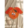 Zestie Turuncu Neşeli Portakal Desenli Uzun Kollu Sıvı Geçirmez Bebek Mama ve Etkinlik Önlüğü 6-24 Ay