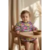 Sıvı Geçirmez Uzun Kollu Bebek Mama Önlüğü - Pop-Art Desenli Leke Tutmaz Cepli BLW Uyumlu Beslenme Önlüğü 6-24 Ay