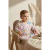 Boho Dream Etnik Desenli Sıvı Geçirmez Uzun Kollu Bebek Mama Önlüğü - BLW Uyumlu Kırıntı Cepli Mama Koruyucu 6-24 Ay