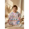 Boho Dream Etnik Desenli Sıvı Geçirmez Uzun Kollu Bebek Mama Önlüğü - BLW Uyumlu Kırıntı Cepli Mama Koruyucu 6-24 Ay
