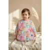 Flora Suluboya Desenli Uzun Kollu Sıvı Geçirmez Bebek Mama ve Aktivite Önlüğü - BLW Uyumlu Sanatçı Önlüğü 6-24 Ay