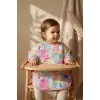 Flora Suluboya Desenli Uzun Kollu Sıvı Geçirmez Bebek Mama ve Aktivite Önlüğü - BLW Uyumlu Sanatçı Önlüğü 6-24 Ay