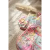 Flora Suluboya Desenli Uzun Kollu Sıvı Geçirmez Bebek Mama ve Aktivite Önlüğü - BLW Uyumlu Sanatçı Önlüğü 6-24 Ay