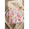 Flora Suluboya Desenli Uzun Kollu Sıvı Geçirmez Bebek Mama ve Aktivite Önlüğü - BLW Uyumlu Sanatçı Önlüğü 6-24 Ay