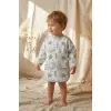 Ocean Dream Sıvı Geçirmez Cepli Uzun Kollu Leke Tutmaz Bebek Mama ve Sanat Önlüğü - Balina Desenli 6-24 Ay