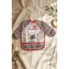 Tribal Bear Serisi Sıvı Geçirmez Uzun Kollu Bebek Mama ve Etkinlik Önlüğü - Boho Tasarım Kırıntı Cepli Smock 6-24 Ay