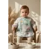TinyBear Dream Big Su Geçirmez Uzun Kollu Mama Önlüğü - Mint Yeşili BLW Uyumlu Bebek Ek Gıda Önlüğü 6-24 Ay