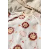 Savan Serisi Su Geçirmez Uzun Kollu Bebek Mama Önlüğü - Leke Tutmayan Ek Gıda Önlüğü - Aslan Figürlü Boho Tasarım 6-24 Ay