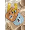 Beary Friends 3lü Paket Sıvı Geçirmez Leke Tutmaz Silinebilir Ayıcık Figürlü Bebek Mama Önlüğü Seti - Premium Konfor 0-12 Ay