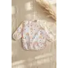 Bebek Uzun Kollu Sıvı Geçirmez Mama Önlüğü - Leke Tutmaz BLW Önlüğü - Gökkuşağı ve Arı Desenli Fonksiyonel Bebek Önlüğü 6-24 Ay