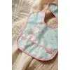 Mallow Bunny Sıvı Geçirmez Leke Tutmaz 2li Bebek Mama Önlüğü Seti - Tavşan Desenli, Mama Cepli, Cırtlı Mint-Pembe 0-12 Ay