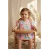 Aura Flora Sanatsal Çiçek Desenli Sıvı Geçirmez Cepli Leke Tutmaz Bebek Mama Önlüğü - Premium Kalite Yumuşak Doku 6-24 aY