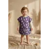 Koala Dream Sıvı Geçirmez Cepli Bebek Mama Önlüğü - Mor Desenli Leke Tutmaz Geniş Ek Gıda Önlüğü 6-24 Ay