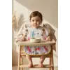 Safari Desenli Sıvı Geçirmez Cepli Bebek Mama Önlüğü - Kolsuz BLW Dostu Leke Tutmaz Silinebilir Premium Kumaş 6-24 Ay
