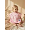 Flamingo Desenli Sıvı Geçirmez Cepli Bebek Mama Önlüğü - Leke Tutmaz Kolsuz Pembe Bebek Önlüğü (BLW Uyumlu) 6-24 Ay