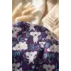 Bavyera Mor Koala Desenli Sıvı Geçirmez Uzun Kollu Bebek Beslenme Önlüğü - BLW Uyumlu Mama Önlüğü 6-24 Ay