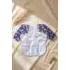 Bavyera Mor Koala Desenli Sıvı Geçirmez Uzun Kollu Bebek Beslenme Önlüğü - BLW Uyumlu Mama Önlüğü 6-24 Ay