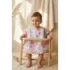 Flora Bloom Sıvı Geçirmez Cepli Bebek Mama Önlüğü - Suluboya Çiçek Desenli Premium Mama Önlüğü 6-24 Ay