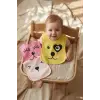 Lumi 3lü Paket Hayvan Figürlü Yumuşak Dokulu Bebek Mama Önlüğü Seti - %100 Pamuklu ve Sıvı Emici 0-12 Ay