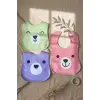 Teddy Bloom 3lü Paket Ayıcık Figürlü Yumuşak Havlu Bebek Mama Önlüğü Seti - Sıvı Emici ve Cilt Dostu 0-12 Ay