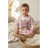 Bery Boho Sıvı Geçirmez Uzun Kollu Bebek Mama Önlüğü - Boho Ayıcık Desenli, Cepli ve Leke Tutmaz BLW Önlüğü 6-24