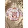Bery Boho Sıvı Geçirmez Uzun Kollu Bebek Mama Önlüğü - Boho Ayıcık Desenli, Cepli ve Leke Tutmaz BLW Önlüğü 6-24
