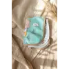 Little Gentleman Serisi 3lü Lüks Pamuklu Bebek Mama Önlüğü - Mint Yeşili ve Bej Ayıcık Desenli Sıvı Geçirmez Ayarlanabilir Çıtçıtlı Set 0-12 Ay