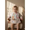 MiniVibe 2li Set Sıvı Geçirmez Uzun Kollu Mama ve Aktivite Önlüğü - BLW Uyumlu, Leke Tutmaz, Kuş ve Çiçek Desenli 6-24 Ay