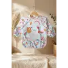 MiniVibe 2li Set Sıvı Geçirmez Uzun Kollu Mama ve Aktivite Önlüğü - BLW Uyumlu, Leke Tutmaz, Kuş ve Çiçek Desenli 6-24 Ay