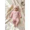 Çiçek Desenli % 100 Pamuk Kız Bebek 4lü Tulum Takımı