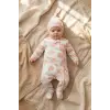 Çiçek Desenli % 100 Pamuk Kız Bebek 4lü Tulum Takımı